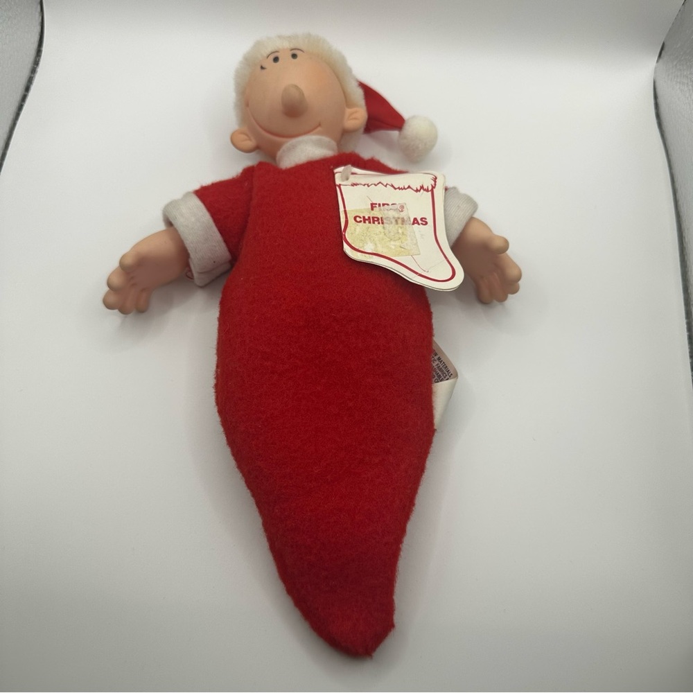 VINTAGE POPEYE'S SON SWEET PEA FIRST CHRISTMAS SANTA CLAUS  ORIGINAL TAG  1991